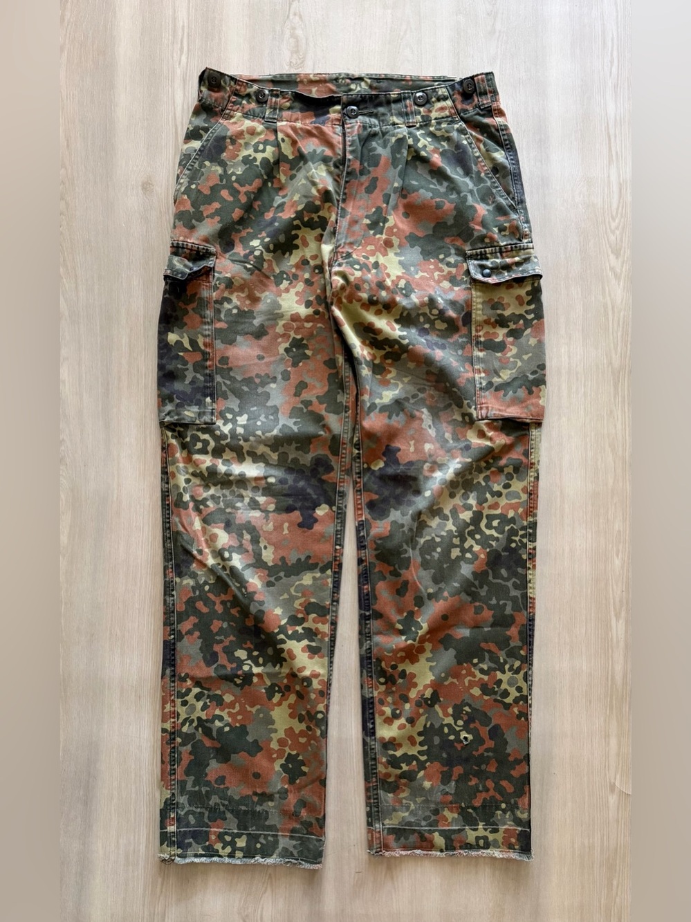 Vintage Army German Army Camouflage Cotton Cargo Pants Gorpcore *Flaws 33x32